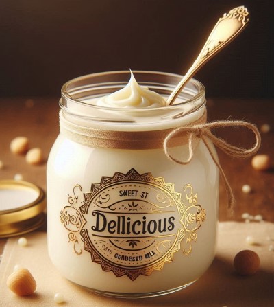 Leche condensada en un bote